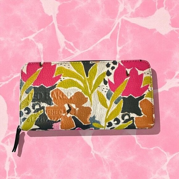 TED BAKER Floral Magnolia Large Print Clutch Zip Wallet NEW New with tags - Picture 1 of 6